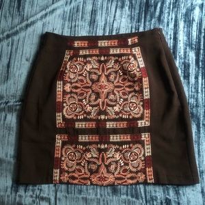 ALYA (Francescas) Black Embroidered Skirt Size S